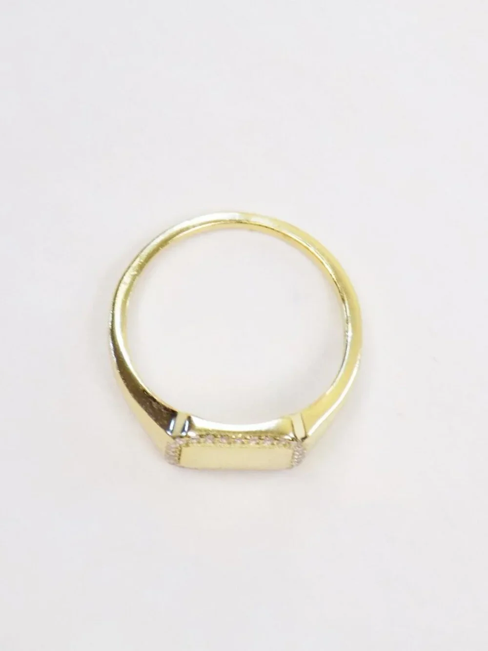 new! sz 8 gold plated over 925 sterling signet ring everyday ring